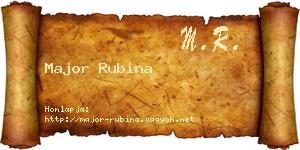 Major Rubina névjegykártya